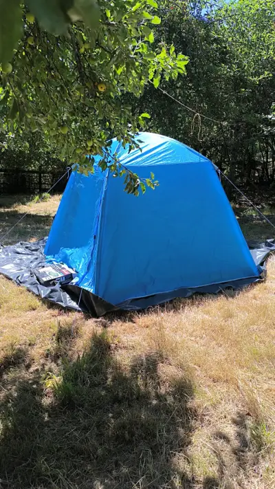 Carpa de camping azul para 4 personas - miniatura 1