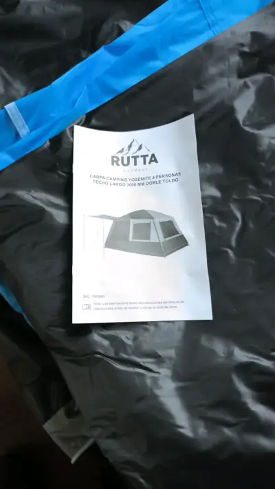 Carpa de camping azul para 4 personas - miniatura 2