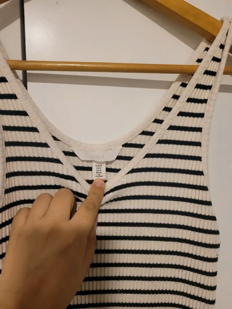 Polera sin mangas a rayas H&M talla S - 1