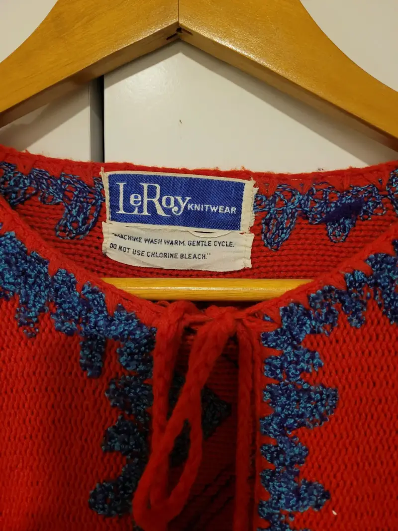 Suéter de punto rojo con detalles azules LeRoy - 1