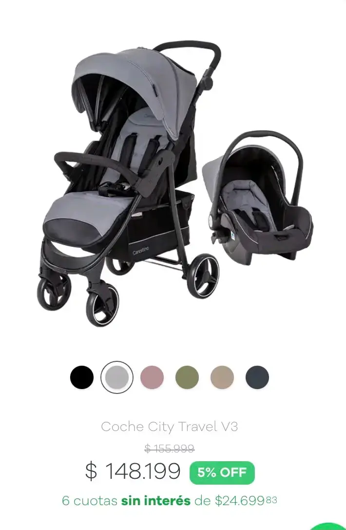 Coche de bebé Carestino City Travel V3 gris - 1