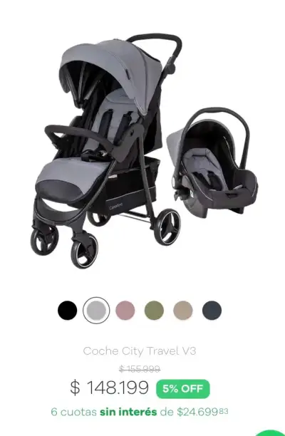 Coche de bebé Carestino City Travel V3 gris - miniatura 1