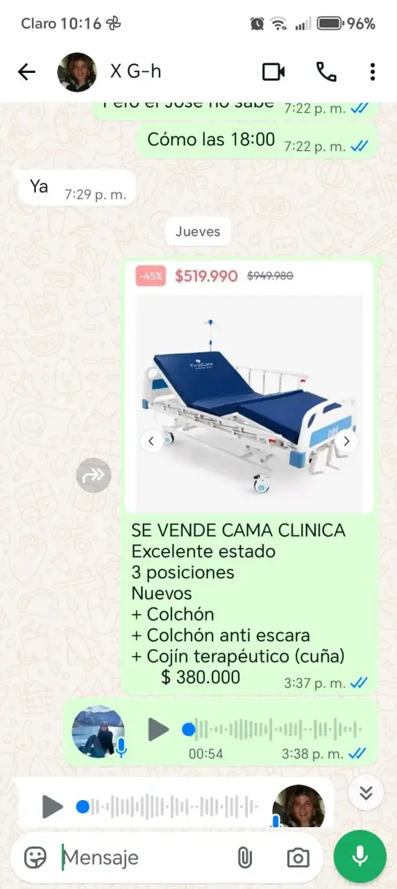 Cama clínica con colchón y cojín terapéutico