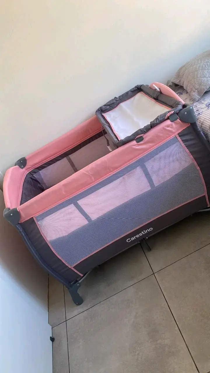 Cuna Corral Carestino Viena Rosa y Gris - 2