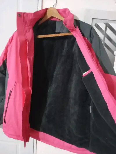 Chaqueta impermeable The North Face rosa y gris - miniatura 2