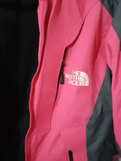 Chaqueta impermeable The North Face rosa y gris - miniatura 3