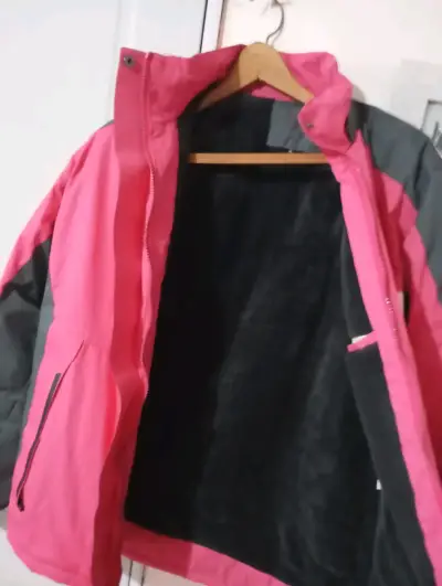 Chaqueta impermeable The North Face rosa y gris - miniatura 4