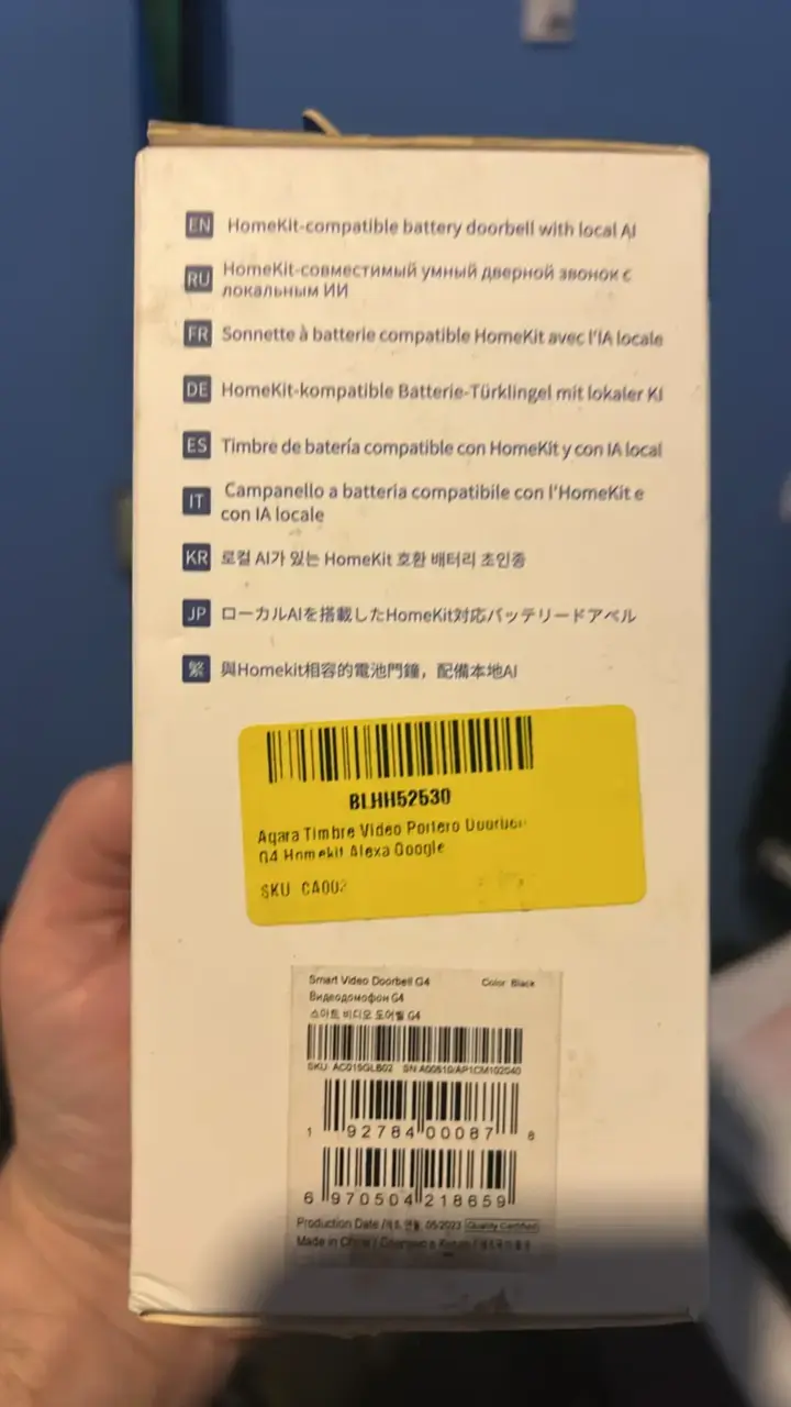Timbre de Video Inteligente Aqara G4 compatible con Apple Home - 3