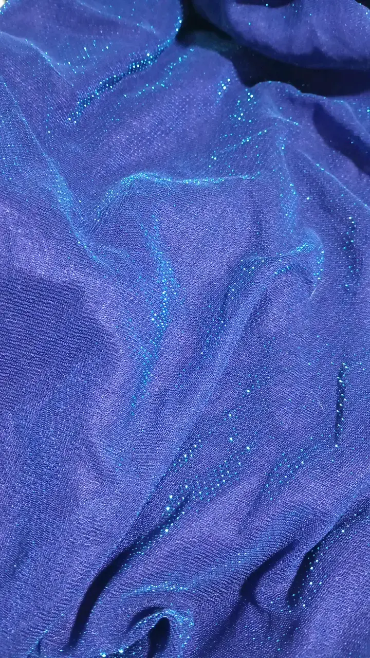 Vestido largo de noche azul brillante - 3