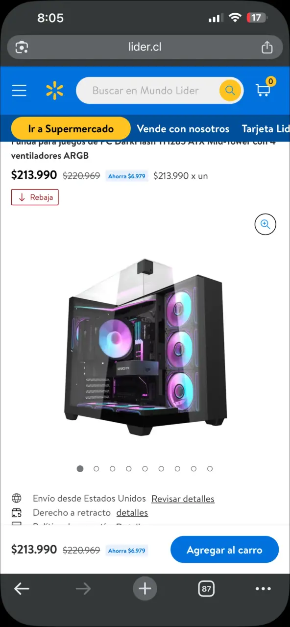 Gabinete Gamer Darkflash ATX con Ventiladores ARGB - 1
