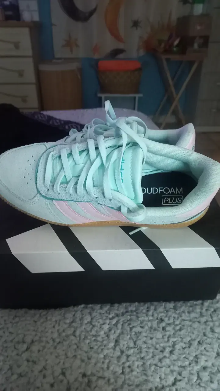 Zapatillas deportivas Adidas verde menta y rosa - 2