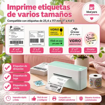 Impresora de etiquetas Phomemo PM-241-BT Bluetooth USB - miniatura 3