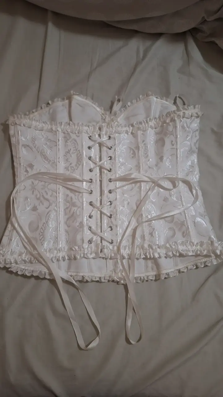 Corset blanco de encaje elegante - 3