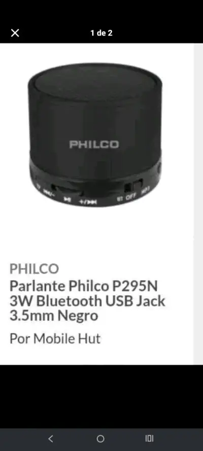 Parlante Bluetooth Philco portátil negro - miniatura 2