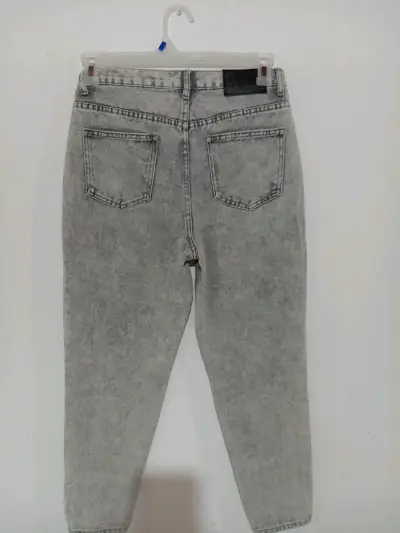 Jeans gris de tiro alto Talla 36 - miniatura 1