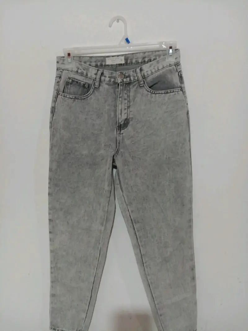 Jeans gris de tiro alto Talla 36 - 2