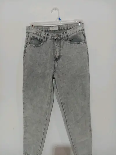 Jeans gris de tiro alto Talla 36 - miniatura 2