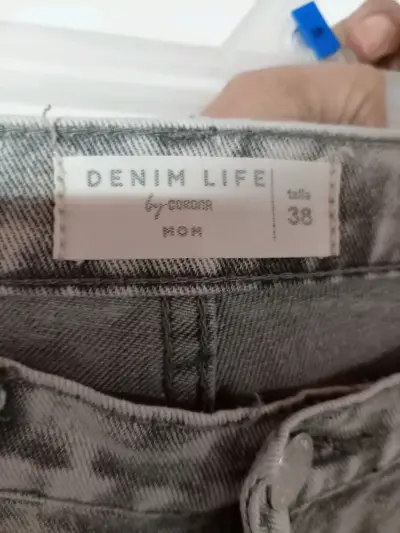 Jeans gris de tiro alto Talla 36 - miniatura 3
