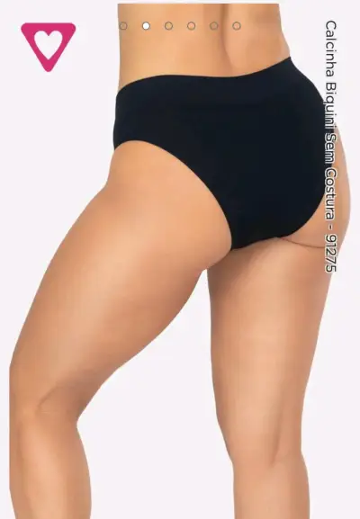 Calzón bikini sin costura negro ROMANCE - miniatura 2