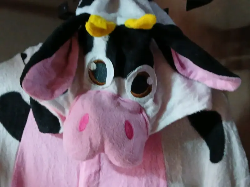 Pijama disfraz de vaca con capucha talla XL - 3
