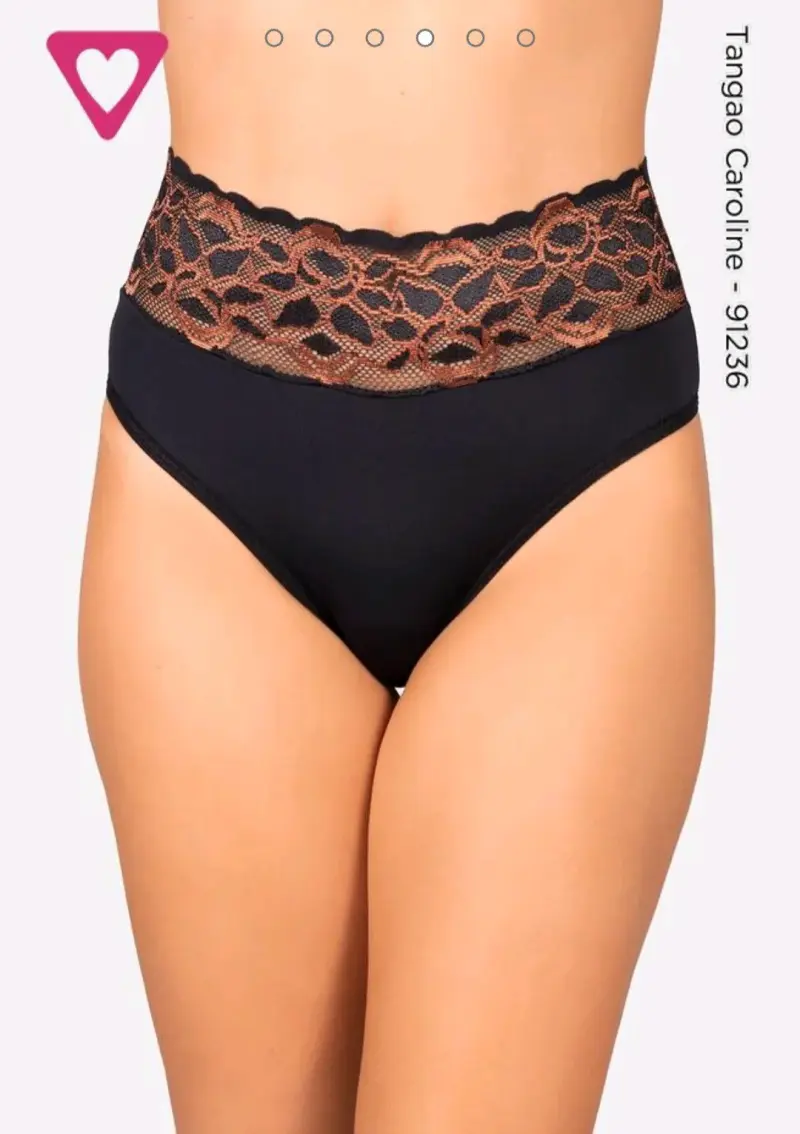 Calzón Tanga Negro con Encaje ROMANCE - 1