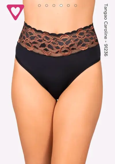 Calzón Tanga Negro con Encaje ROMANCE - miniatura 1