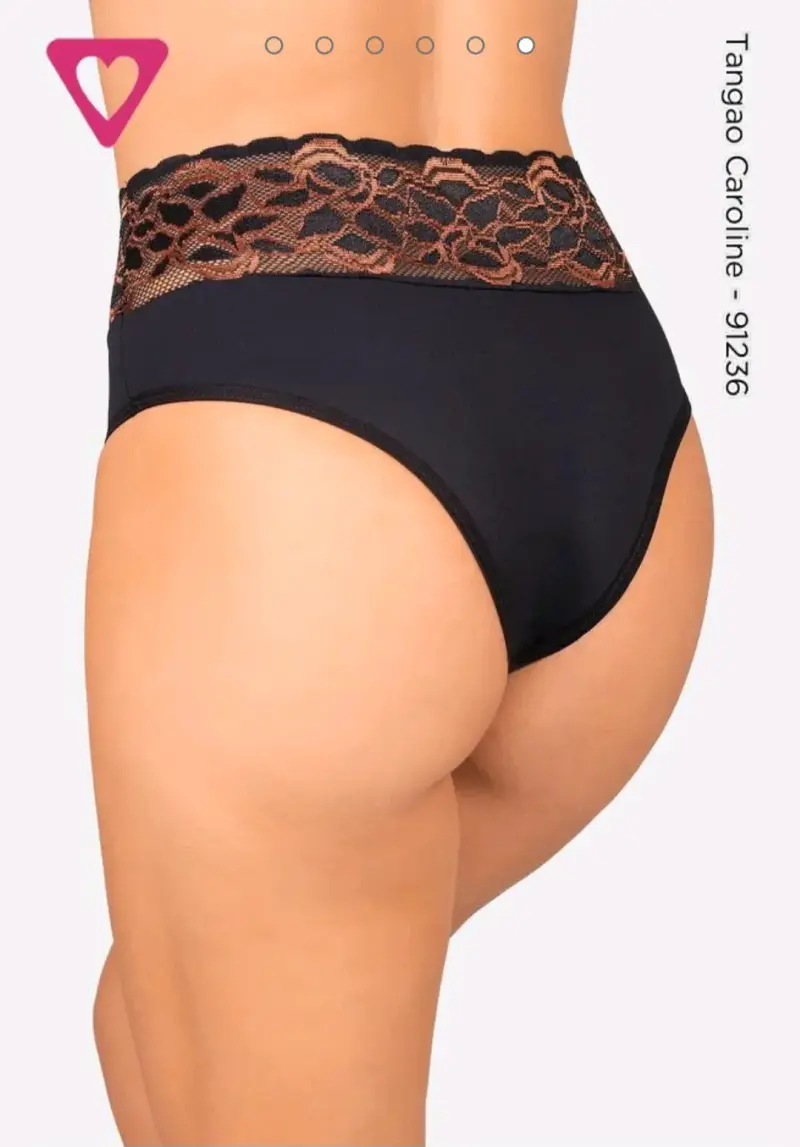 Calzón Tanga Negro con Encaje ROMANCE - 2