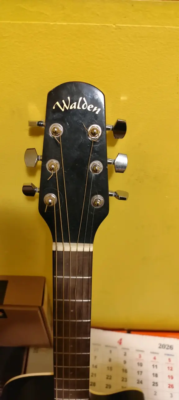 Guitarra acústica negra Walden en buen estado - 2