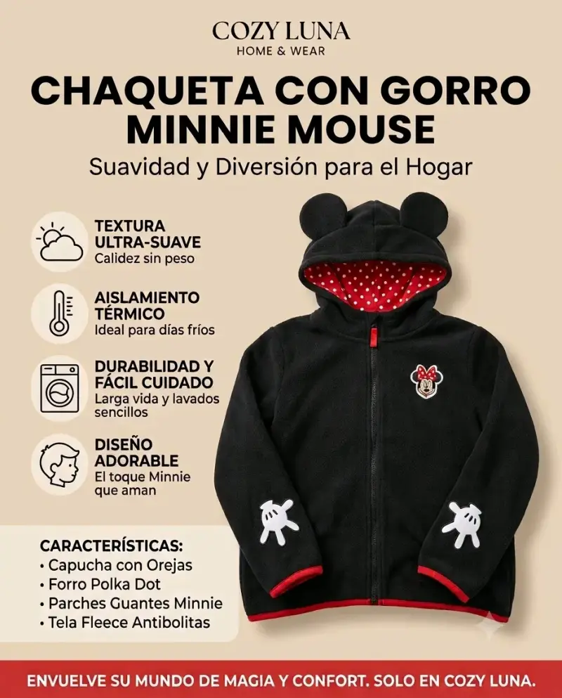Chaqueta Fleece Minnie Mouse Disney Juvenil - 2