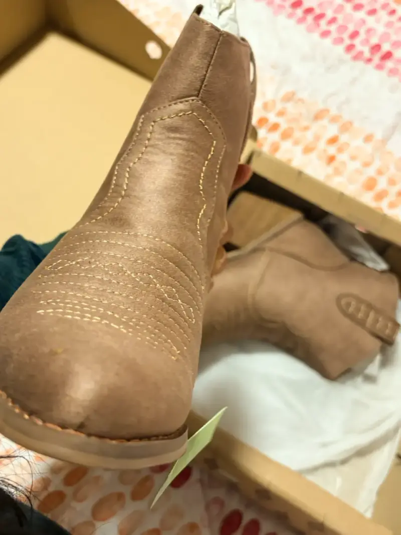 Botines de cuero marrón para mujer - 1