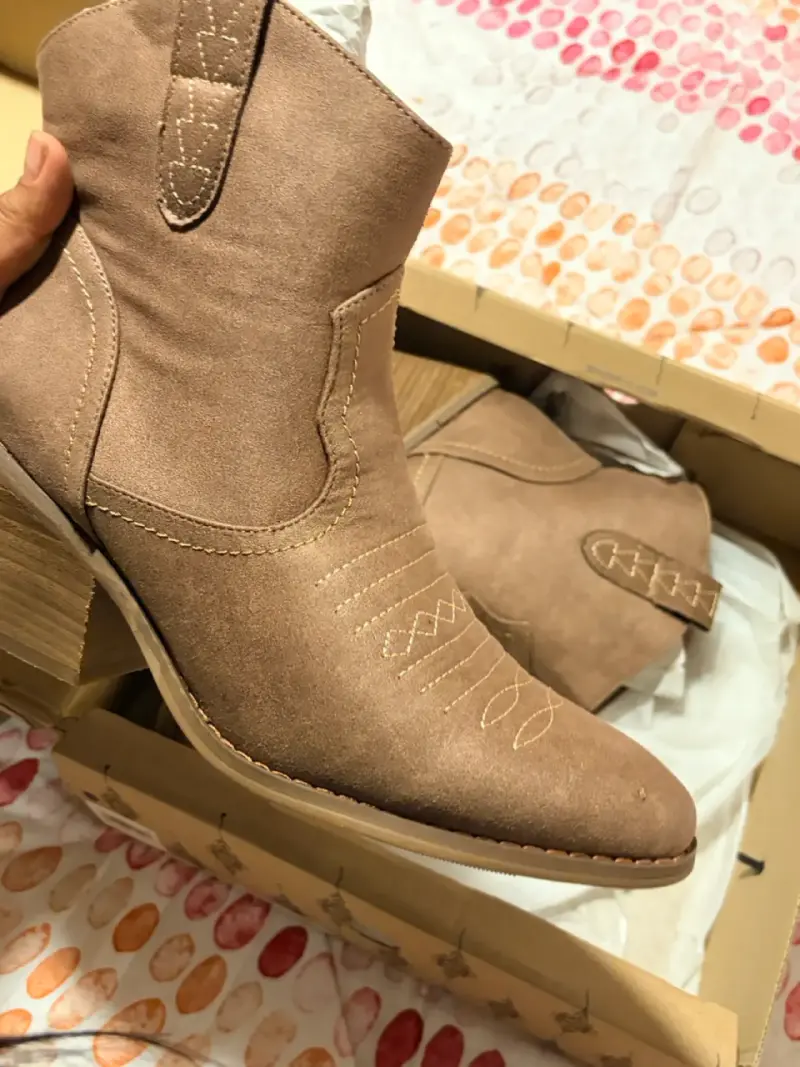 Botines de cuero marrón para mujer - 3
