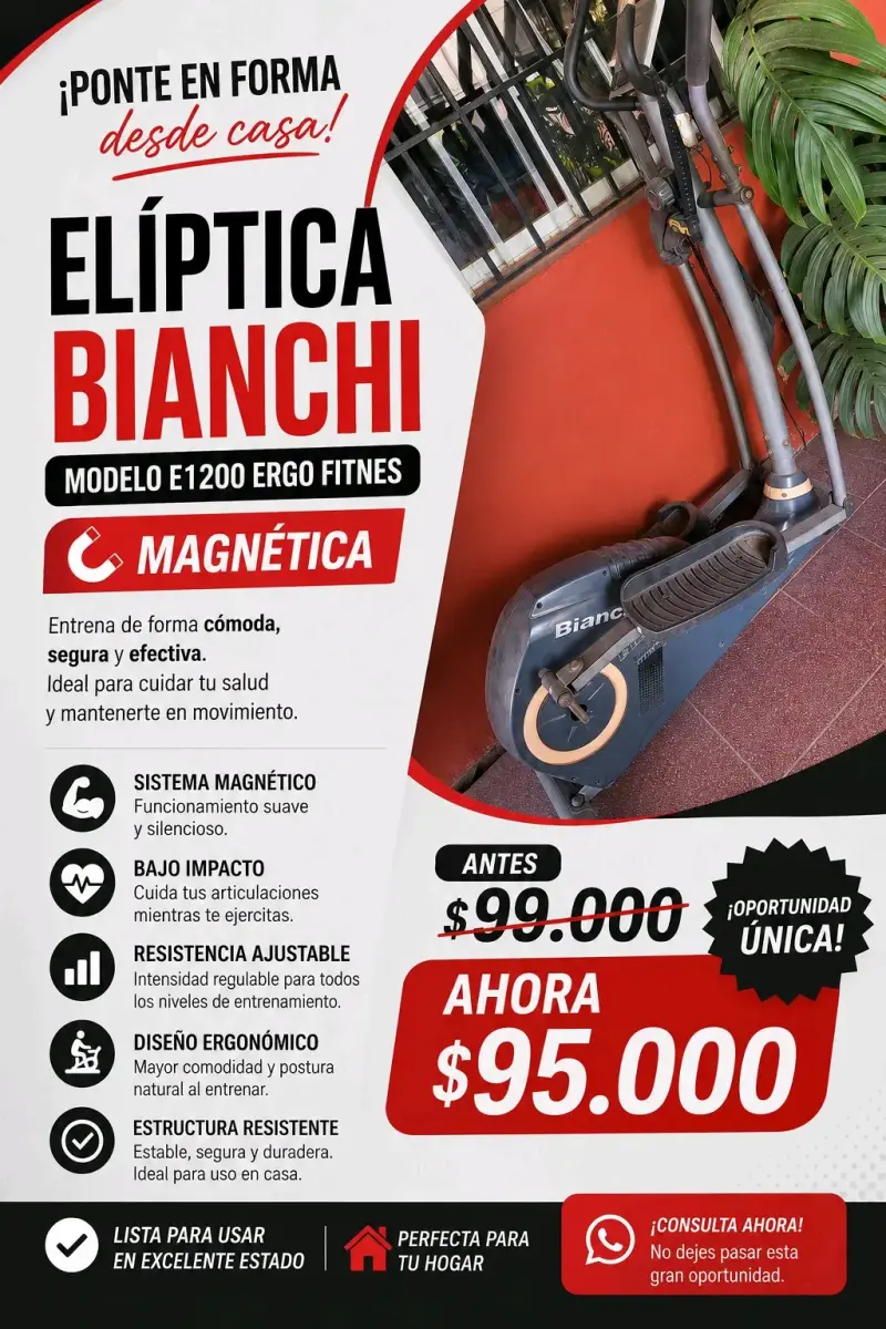 Elíptica Bianchi E1200 Ergo Fitnes Magnética