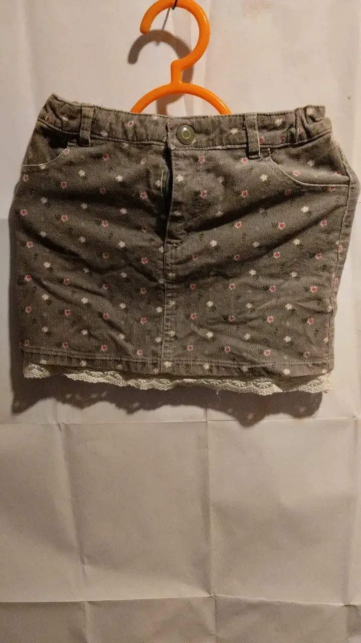 Falda de cotele para niña con diseño floral - 1