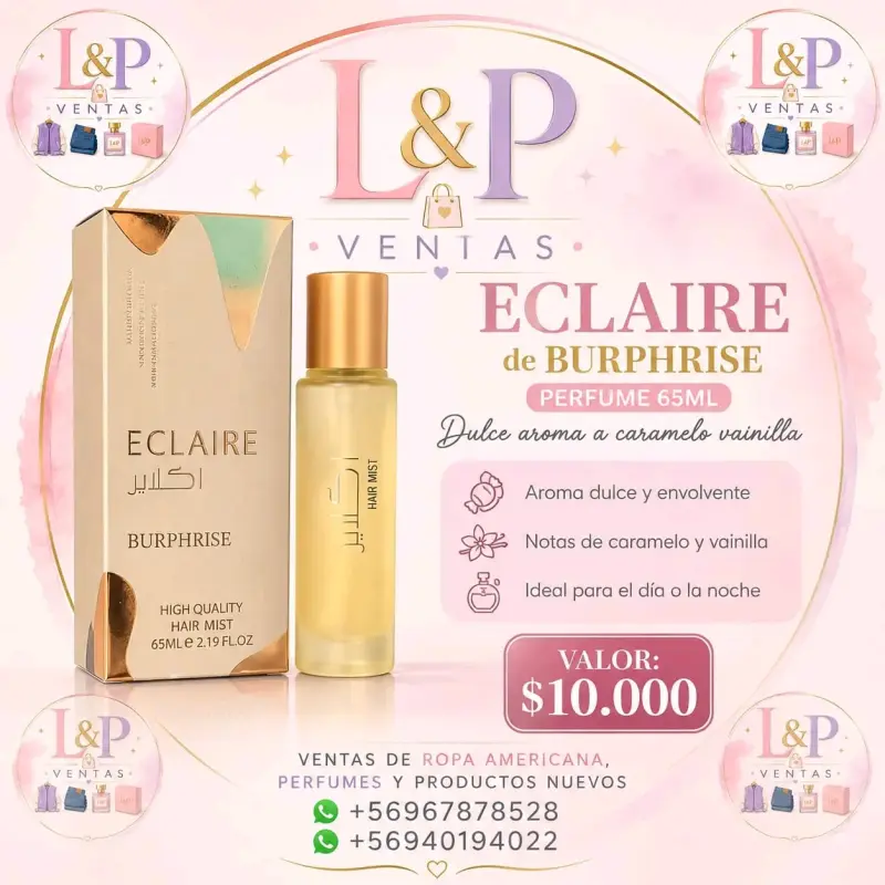Perfume Eclaire de Burphrise 65ml Aroma Dulce