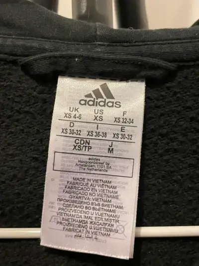 Polerón negro Adidas talla XS para mujer - miniatura 3