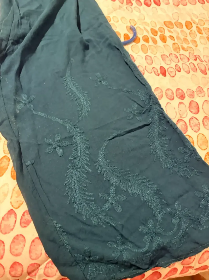 Pantalones holgados azul oscuro para mujer - 3