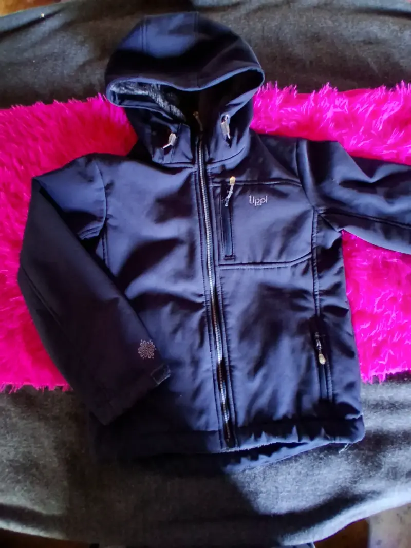 Chaqueta impermeable para niños Upp azul con capucha - 1