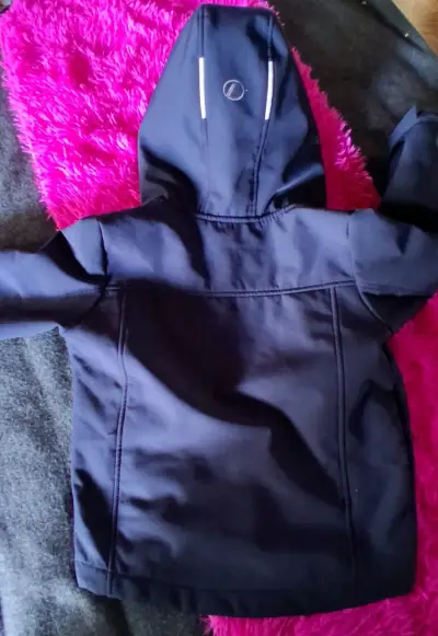 Chaqueta impermeable para niños Upp azul con capucha - miniatura 2