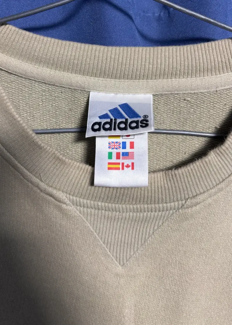 Polerón beige Adidas vintage unisex - 1
