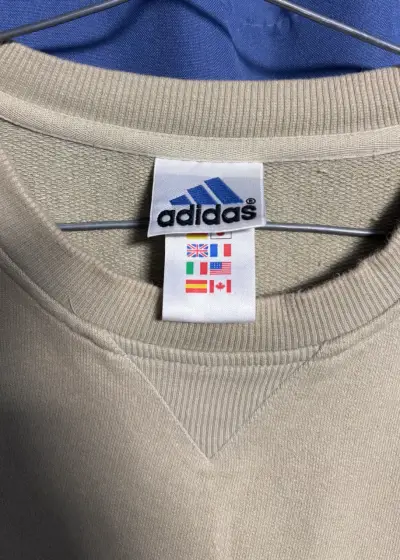 Polerón beige Adidas vintage unisex - miniatura 1