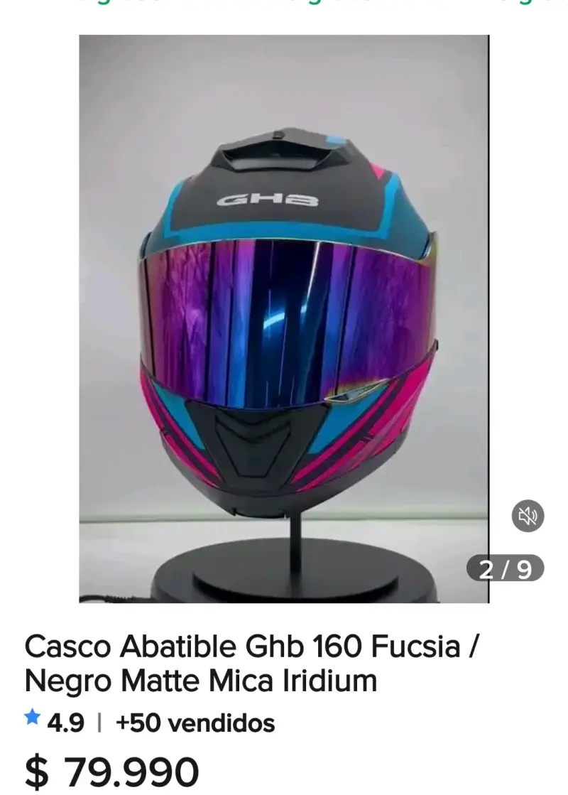 Casco Abatible GHB 160 Fucsia Negro + intercomunic - 1