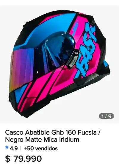 Casco Abatible GHB 160 Fucsia Negro + intercomunic - miniatura 2