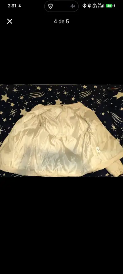 Chaqueta acolchada beige para invierno - miniatura 4
