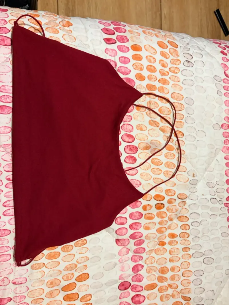 Top de tirantes rojo burdeos para mujer - 1