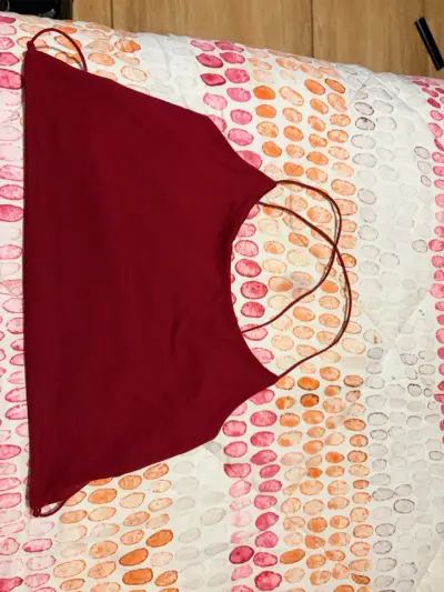 Top de tirantes rojo burdeos para mujer - miniatura 1