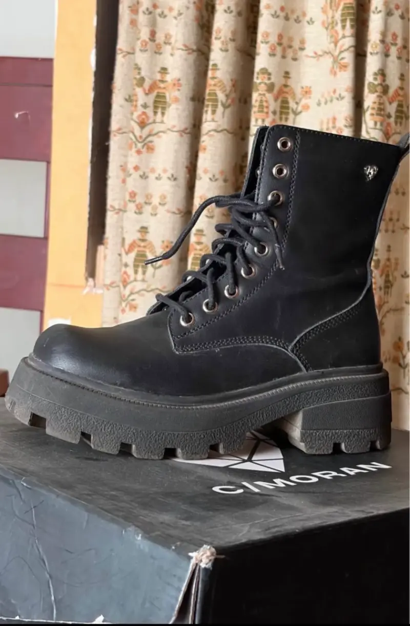 Botas negras de cuero estilo militar Cimoran - 1