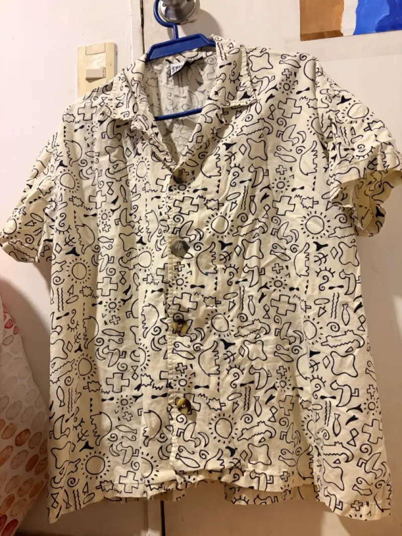 Camisa estampada estilo vintage para hombre - 1