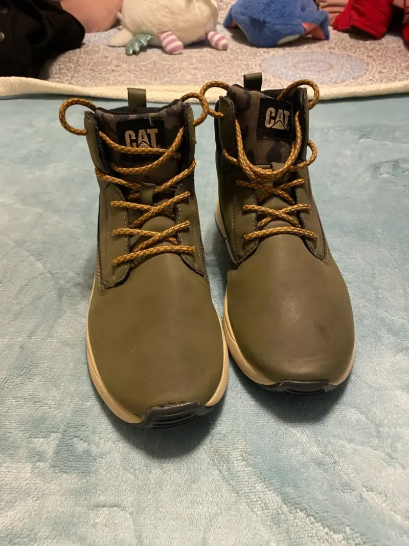 Botas CAT de cuero verde oliva para hombre - 2