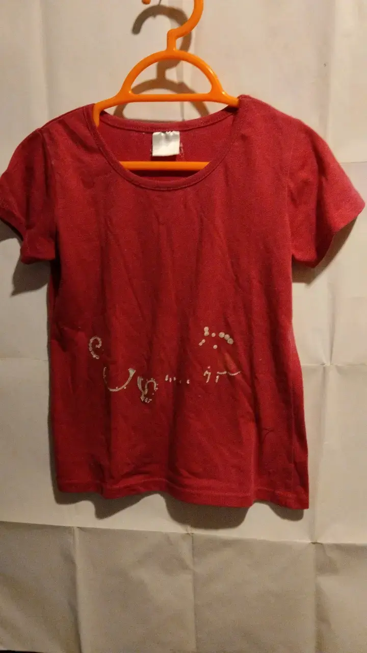 Polera rosa de algodón para niña talla 5/6