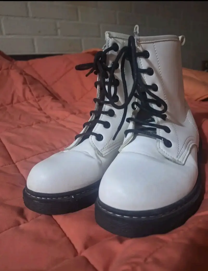 Botas blancas estilo militar unisex - 2